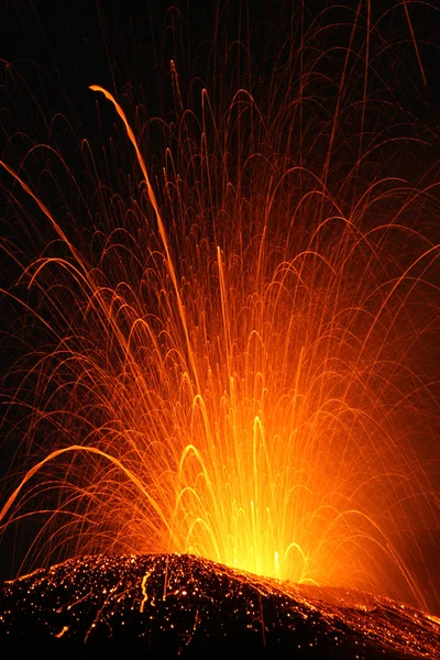 Etna Erüpsiyonu görünümü — Stok fotoğraf
