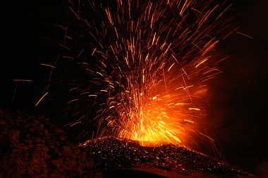Eruption of Volcano Mt. Etna clipart