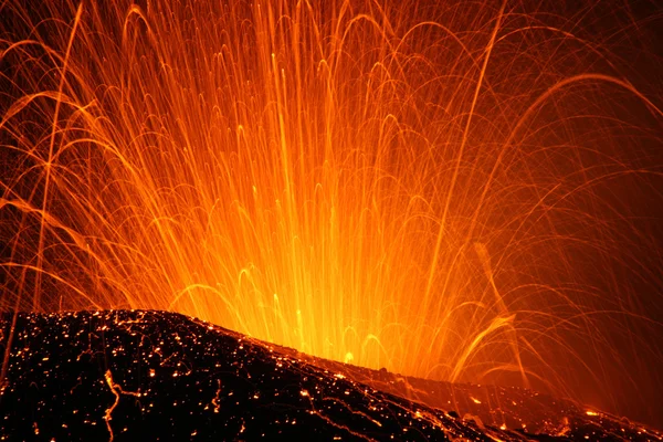 Erupção do vulcão etna — Fotografia de Stock