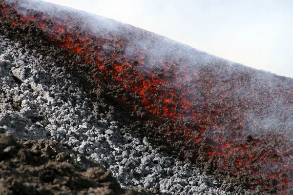 Láva áramlási etna vulkán — Stock Fotó