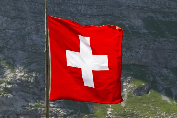 Vista de bandera suiza — Foto de Stock