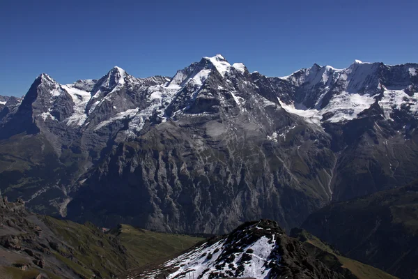 Eiger, Moench i Jungrau w szwajcarskich Alpach — Zdjęcie stockowe