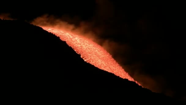 Vulcão Etna Fluxo de lava — Vídeo de Stock