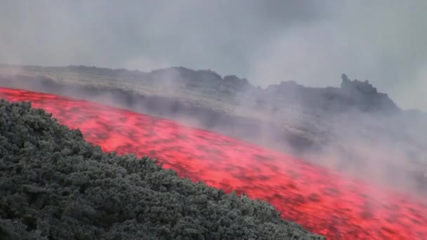 Sopka Etna lávy — Stock video