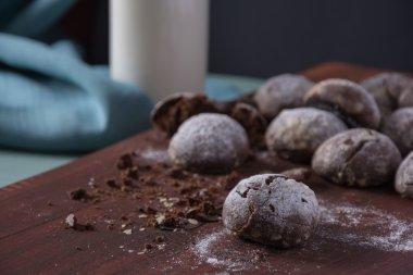 Çikolatalı çörek, tatlı arkaplanı.