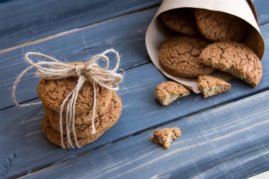 Yulaf ezmeli kurabiye yığını