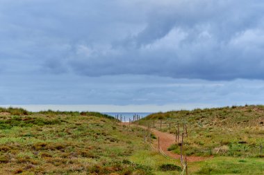 Bulutlu havada okyanusa giden yol