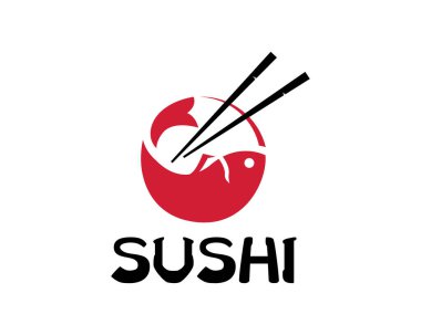 Chopstick Swoosh Bowl Doğu Japon Mutfağı, Japon suşi deniz ürünleri logosu ilham kaynağı