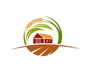 İşletmeler ve ürün isimleri için uygun çiftlik evi ve pirinç logosu şablonu. Bu şık logo tasarımı bir şirket, ürün, hizmet ya da tüm fikirleriniz için farklı amaçlar için kullanılabilir..