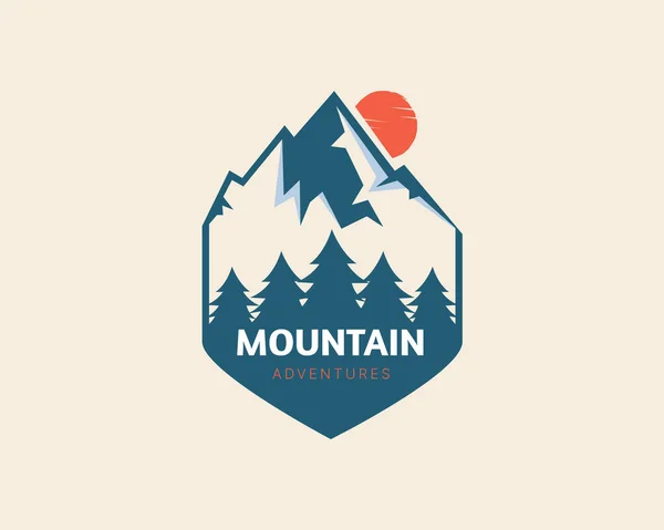 Mountain Vector Shirt Apparel Design Typography Print Logo Poster Global — Stock Vector