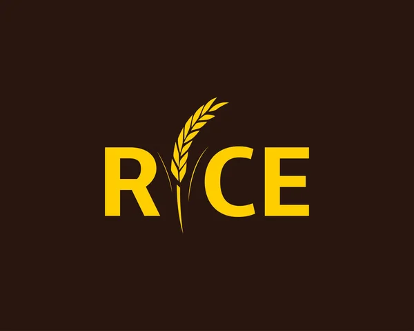Şletmeler Ürün Isimleri Için Uygun Pirinç Logosu Şablonu Şık Logo — Stok Vektör