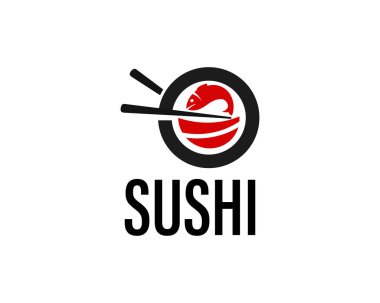 Vektör suşi logo kombinasyonu. Japon yemek ve yuvarlanma sembolü veya ikonu. Eşsiz deniz ürünleri logoti tasarım şablonu.
