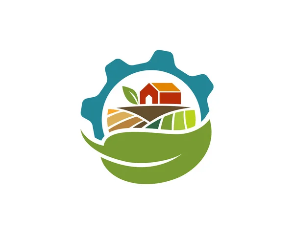 Modelo Logotipo Agricultura Paisagem Adequado Para Empresas Nomes Produtos Este — Vetor de Stock