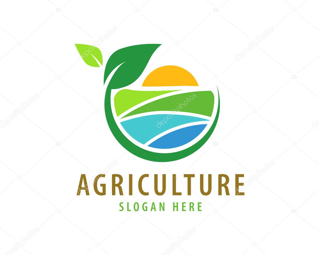 Agriculture and Landscape logo template suitable for businesses and product names. This stylish logo design could be used for different purposes for a company, product, service or for all your ideas.