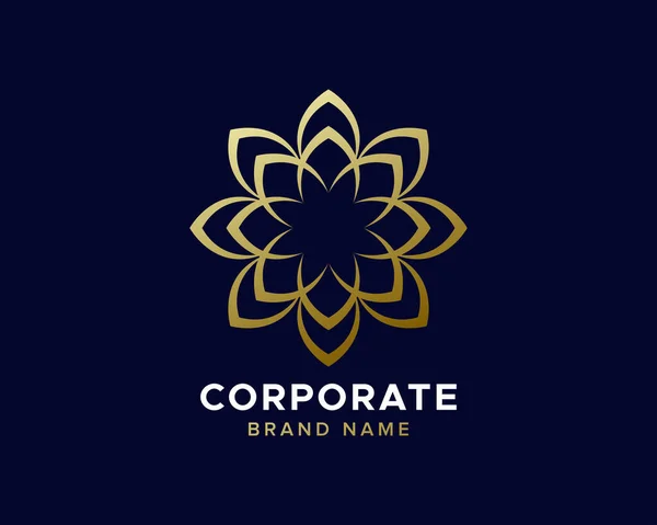 Ilustracja Unikalnego Okrągłego Logo Mandala Płaska Ikona Dla Twojej Firmy — Wektor stockowy