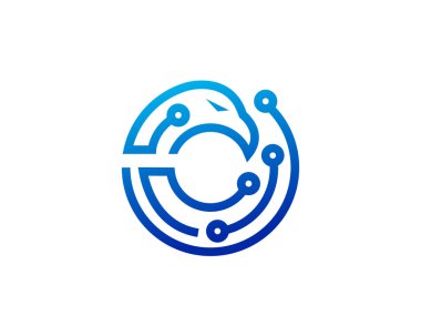 Eagle Tech Logo Şablonu Tasarım Vektörü, Amblem Tasarım Konsepti, Yaratıcı Sembol, Simge Simgesi, Simge