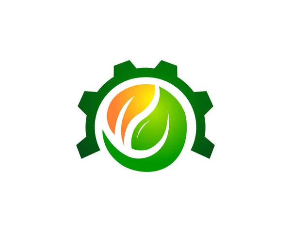 Modèle Logo Lab Gear Leaf Adapté Aux Entreprises Aux Noms — Image vectorielle