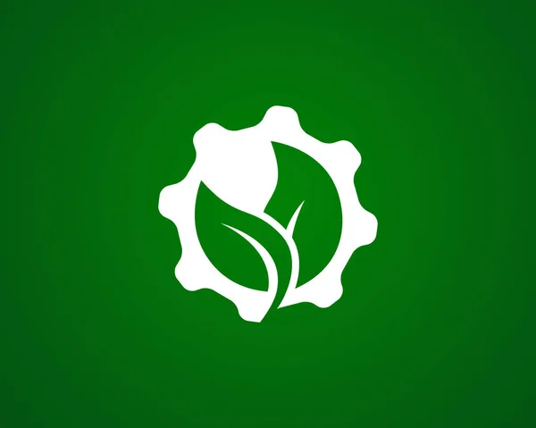 Plantilla Logotipo Laboratorio Engranaje Hoja Adecuada Para Empresas Nombres Productos — Vector de stock