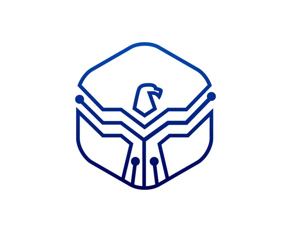 Eagle Tech Logo Template Design Vetor Emblema Conceito Design Símbolo —  Vetores de Stock