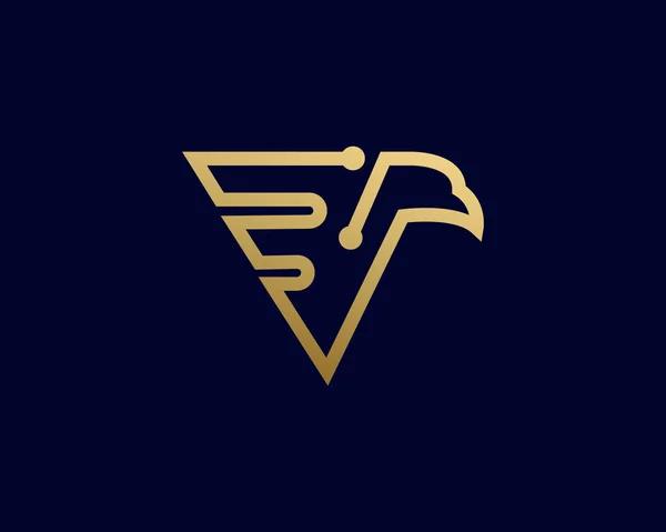Eagle Tech Logo Template Design Vetor Emblema Conceito Design Símbolo —  Vetores de Stock