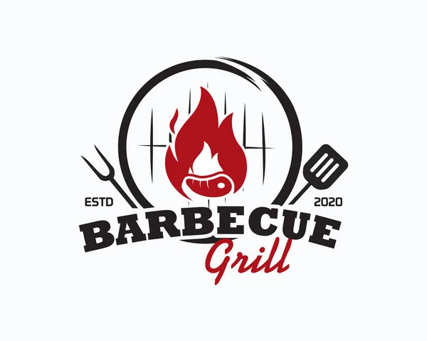 Barbecue Bbq Logotype Spatula 불개념 — 스톡 벡터