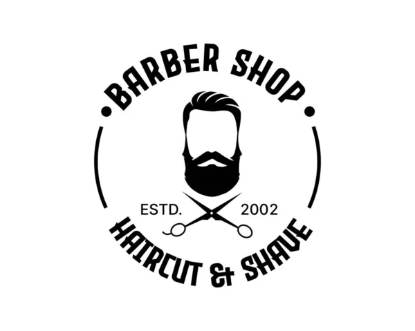 Klasik Berber Dükkanı Logo Vektör Şablonu — Stok Vektör