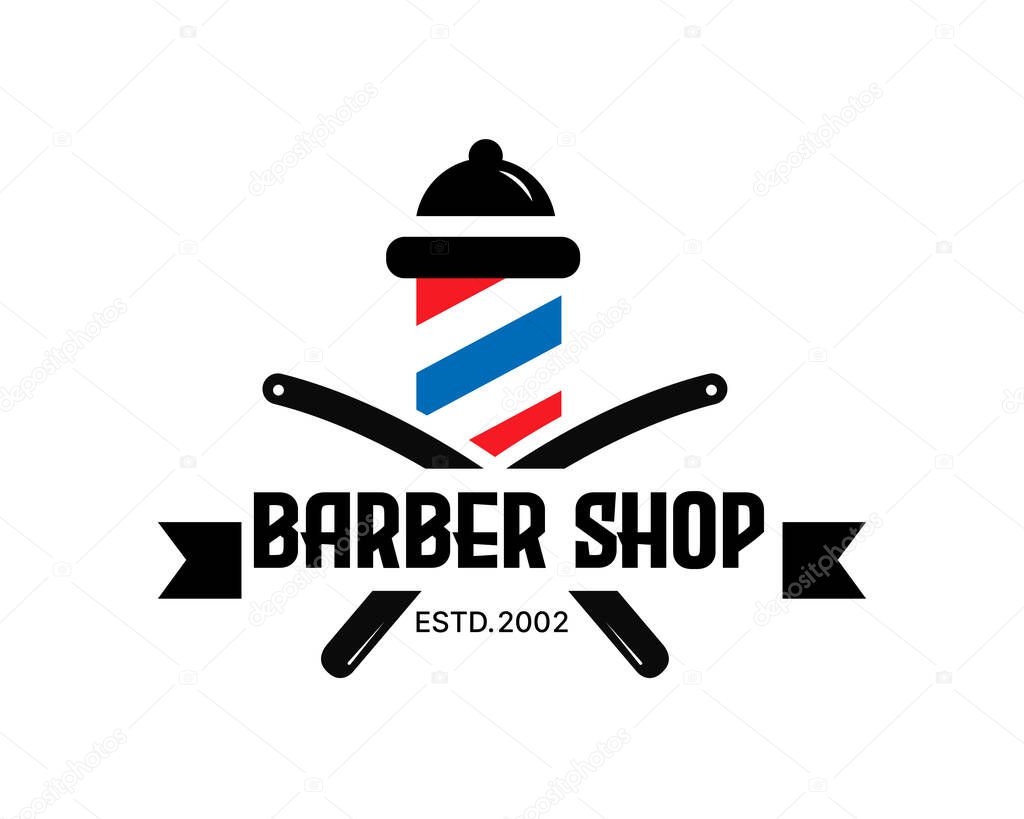 Vintage Barbershop Logo Vector Template