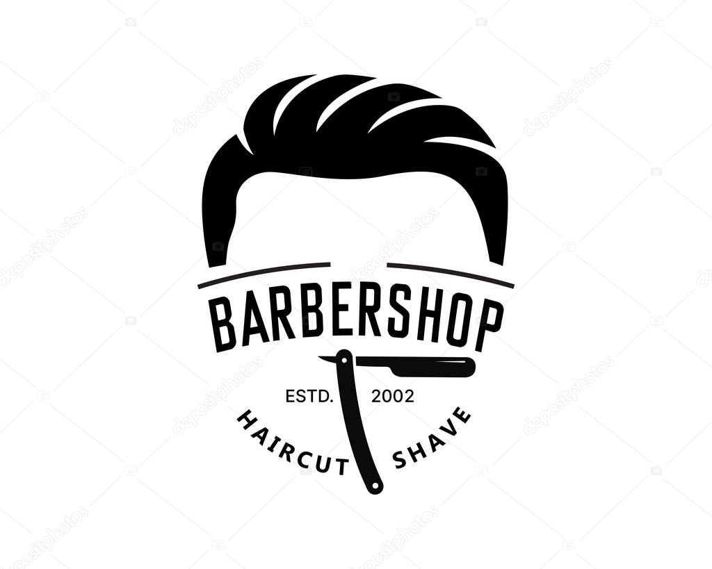 Vintage Barbershop Logo Vector Template