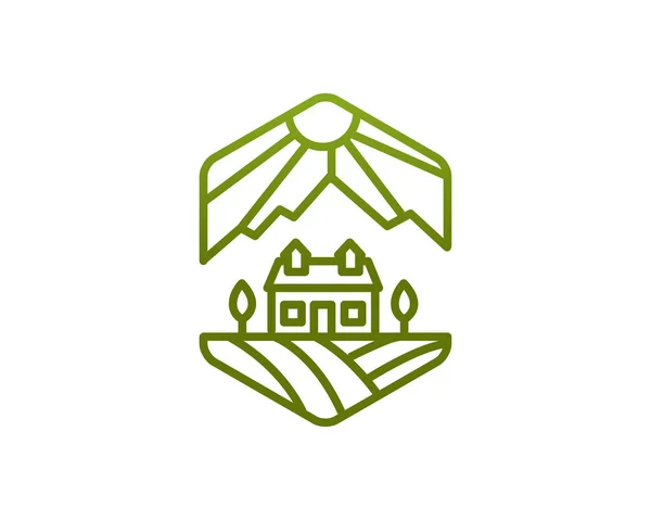 Koncepcja Logo Gospodarstwa Domu Linii Stylu Sztuki Nieruchomości Szablon Projektowania — Wektor stockowy
