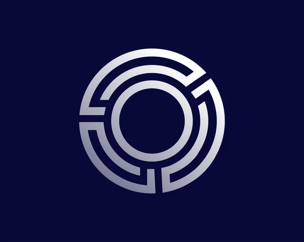 Arrotondato Iniziali Monogramma Cerchio Circolare Logo Design — Vettoriale Stock