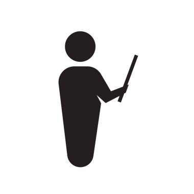 Öğretmen simgesi beyaz bir arkaplanda izole edildi. Vektör illüstrasyonu.