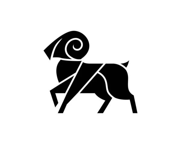 Animal Ovinos Logotipo Geométrico Símbolo Vetor Ícone Ilustração Design Gráfico — Vetor de Stock