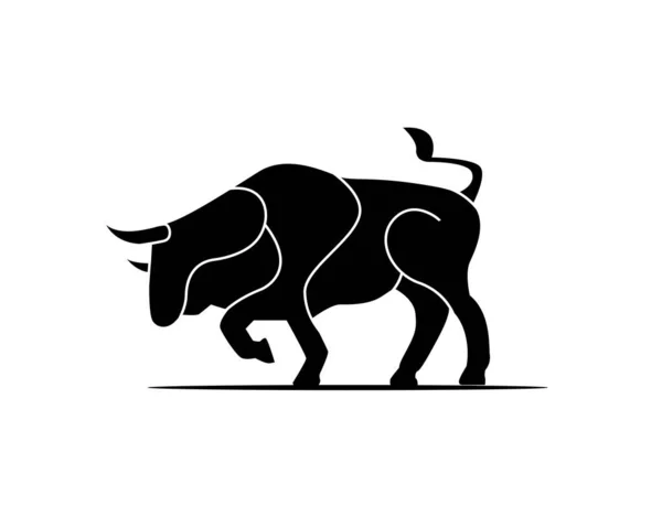 Animal Búfalo Logotipo Geométrico Símbolo Vetor Ícone Ilustração Design Gráfico — Vetor de Stock
