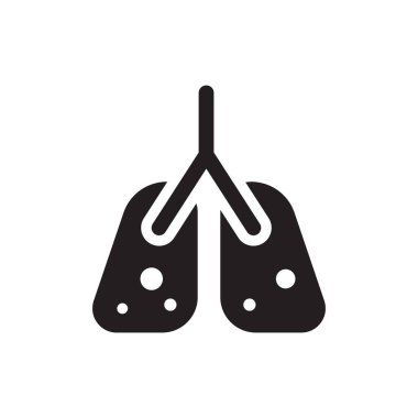 Akciğerler, akciğer hastalığı ikon vektörü - tüberküloz, kanser