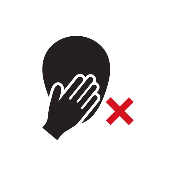 Icon Showing Warning Sign Designed Remind People Touch Face — Stock Vector