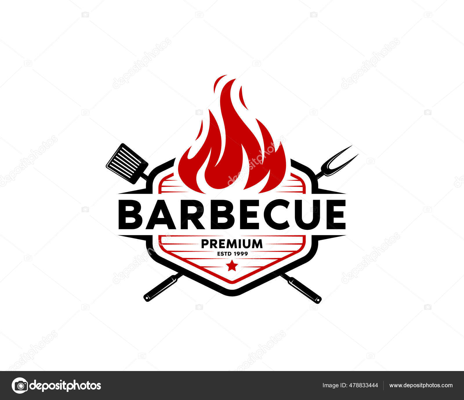 Restaurante Barbacoa Icono Del Logotipo Barbacoa Parrilla Bar Con Fuego  Vector de stock #478833444 de ©abuzayd, image size:1600x1380