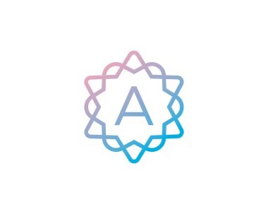 Birinci sınıf doğrusal daire monogram harfi A logotype. Zarif ibikli yaprak damga ikonu vektör logosu. Lüks alfabe çerçeve sembolü.