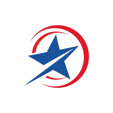 Parlayan Yıldız Logo Şablonu Çizim Tasarımı Çemberi