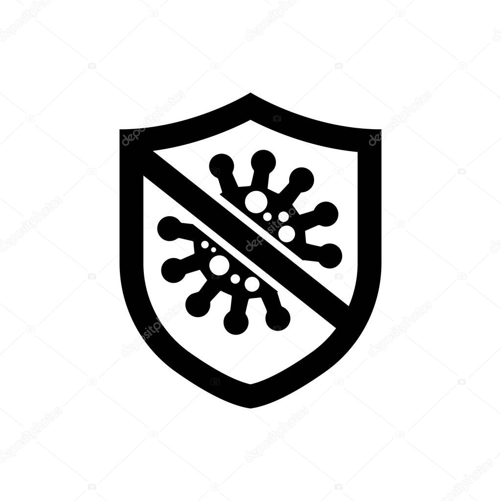 Corona virus shield logo icon