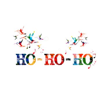 Ho Ho Ho colorful inscription clipart