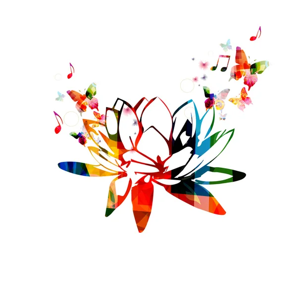 Design de flor de lótus colorido — Vetor de Stock
