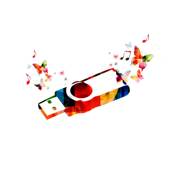 Clé USB colorée — Image vectorielle