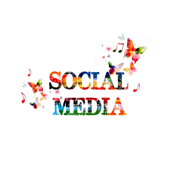 Iscrizione colorata sui social media — Vettoriale Stock