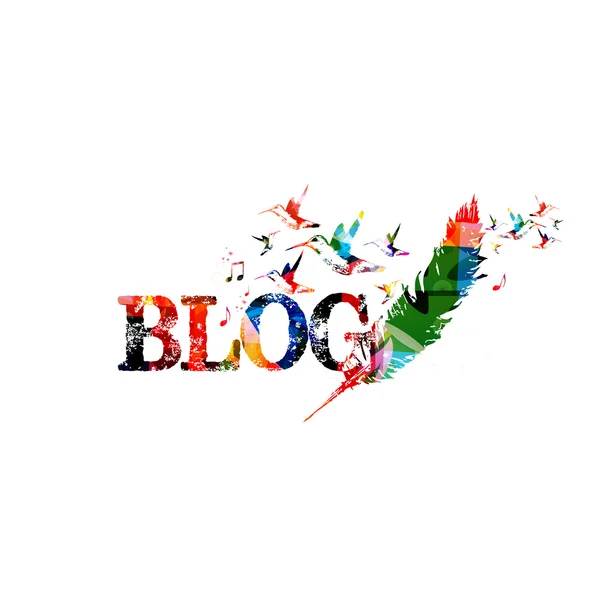 Blog inscripción colorida — Vector de stock