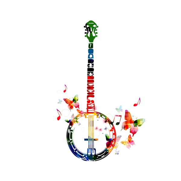 Design banjo colorato — Vettoriale Stock