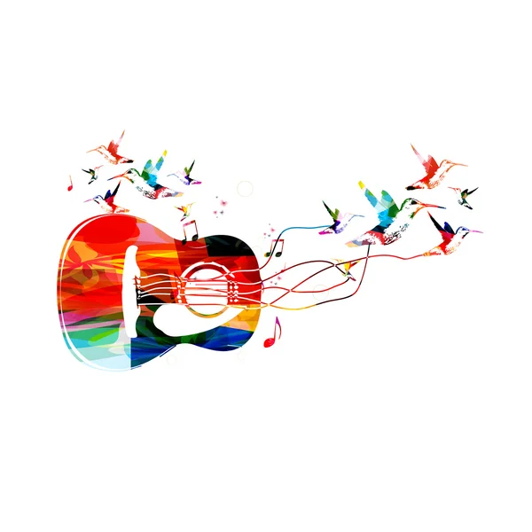 Fond de guitare de musique colorée — Image vectorielle