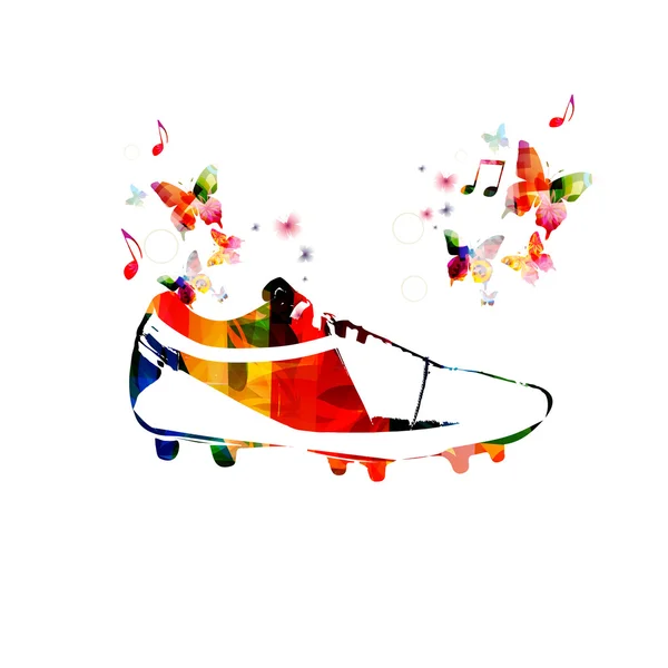 Diseño colorido de botas de fútbol — Vector de stock