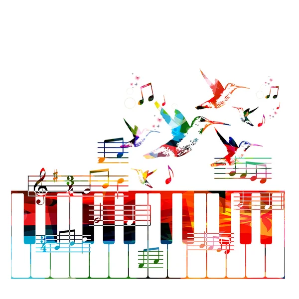 Színes zongora háttér — Stock Vector