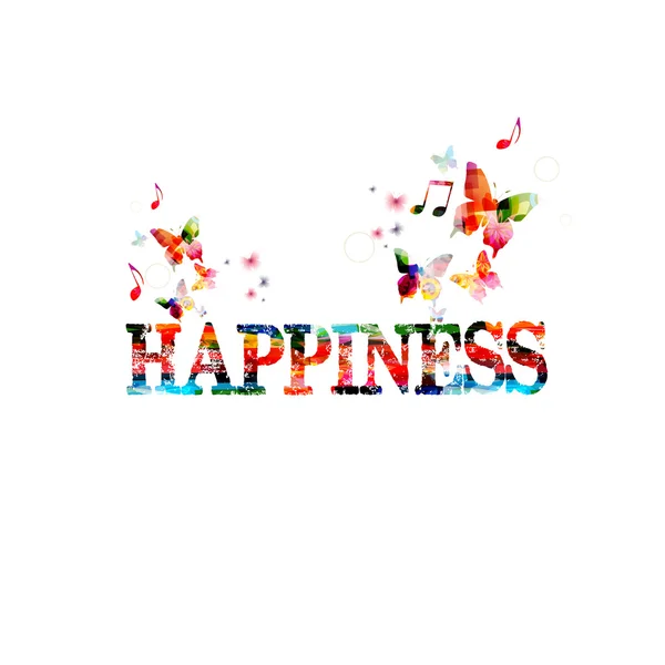 Design colorato HAPPINESS — Vettoriale Stock
