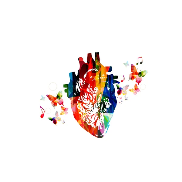 Diseño colorido del corazón humano — Vector de stock